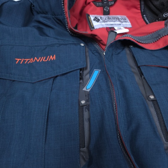 Columbia Titanium Interchange Ski Jacket Omni-Tech Mens XL Blue Gray - Picture 12 of 16